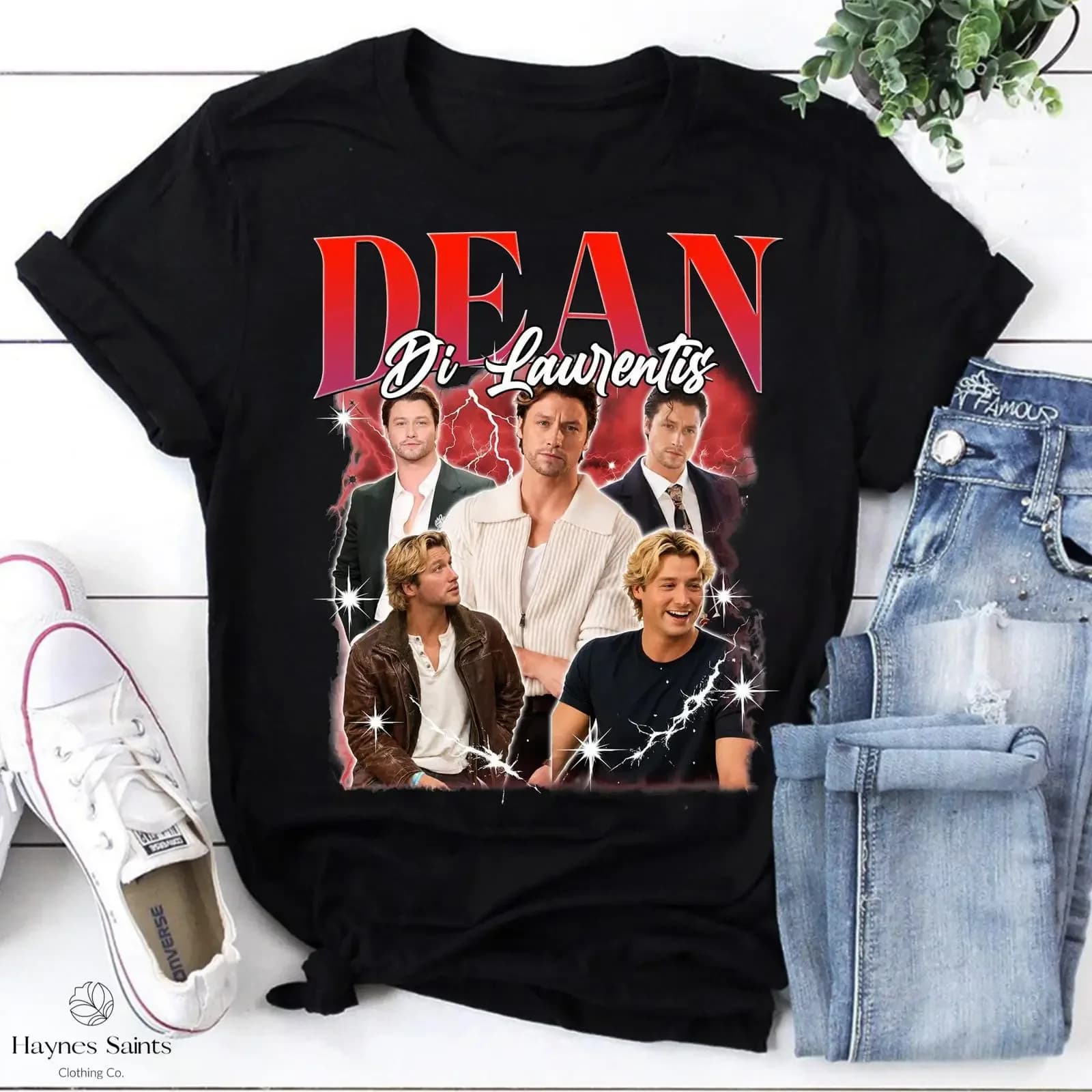 Dean Di Laurentiis Vintage T Shirt Retro Celebrity Y2K Actor Collage Pop Culture Fan vintage Washed Soft Unisex Slightly