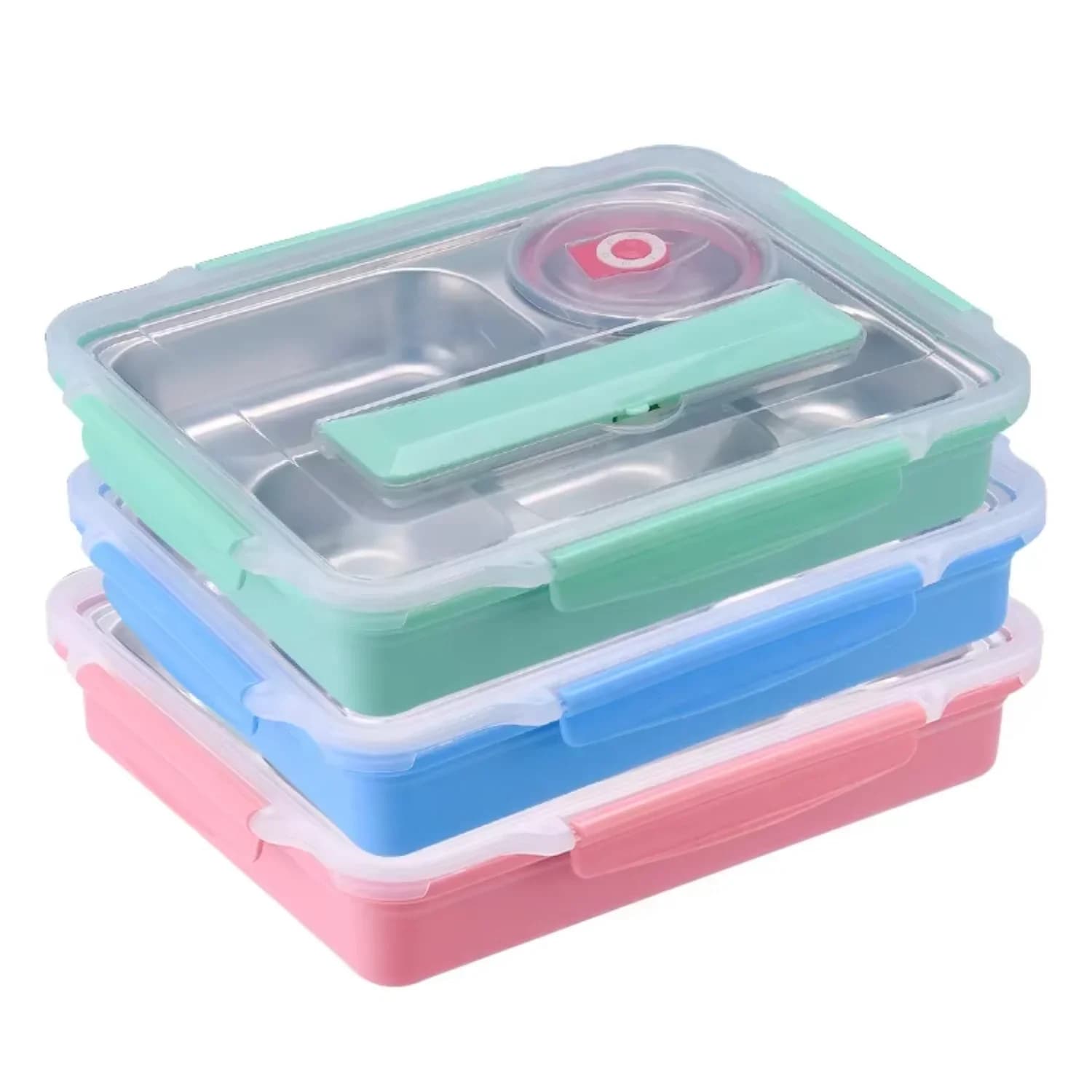 Lunch bento in acciaio inossidabile per uso alimentare 304 all'ingrosso, pranzo scolastico per contenitori per alimenti portatili isolati per bambini