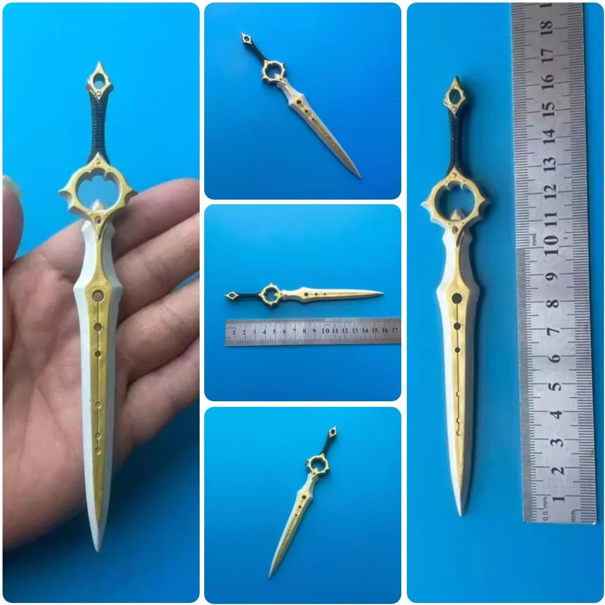 Mini coltello giocattolo DML in PVC, scala 1/6, circa 17 cm, accessorio in plastica (non realistico) per bambole BJD da 12 pollici, componente per scenari.