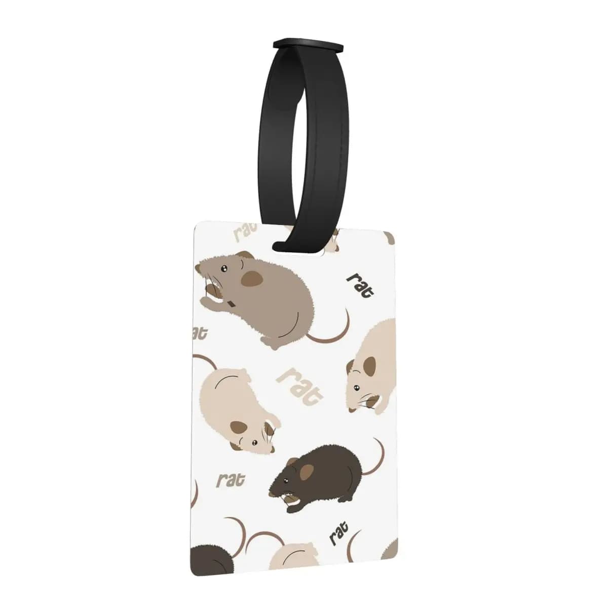 Etichette per Bagagli con Motivo a Ratto, Accessori per Valigie, Tag per Bagaglio da Viaggio, Porta Etichetta con Nome e Indirizzo