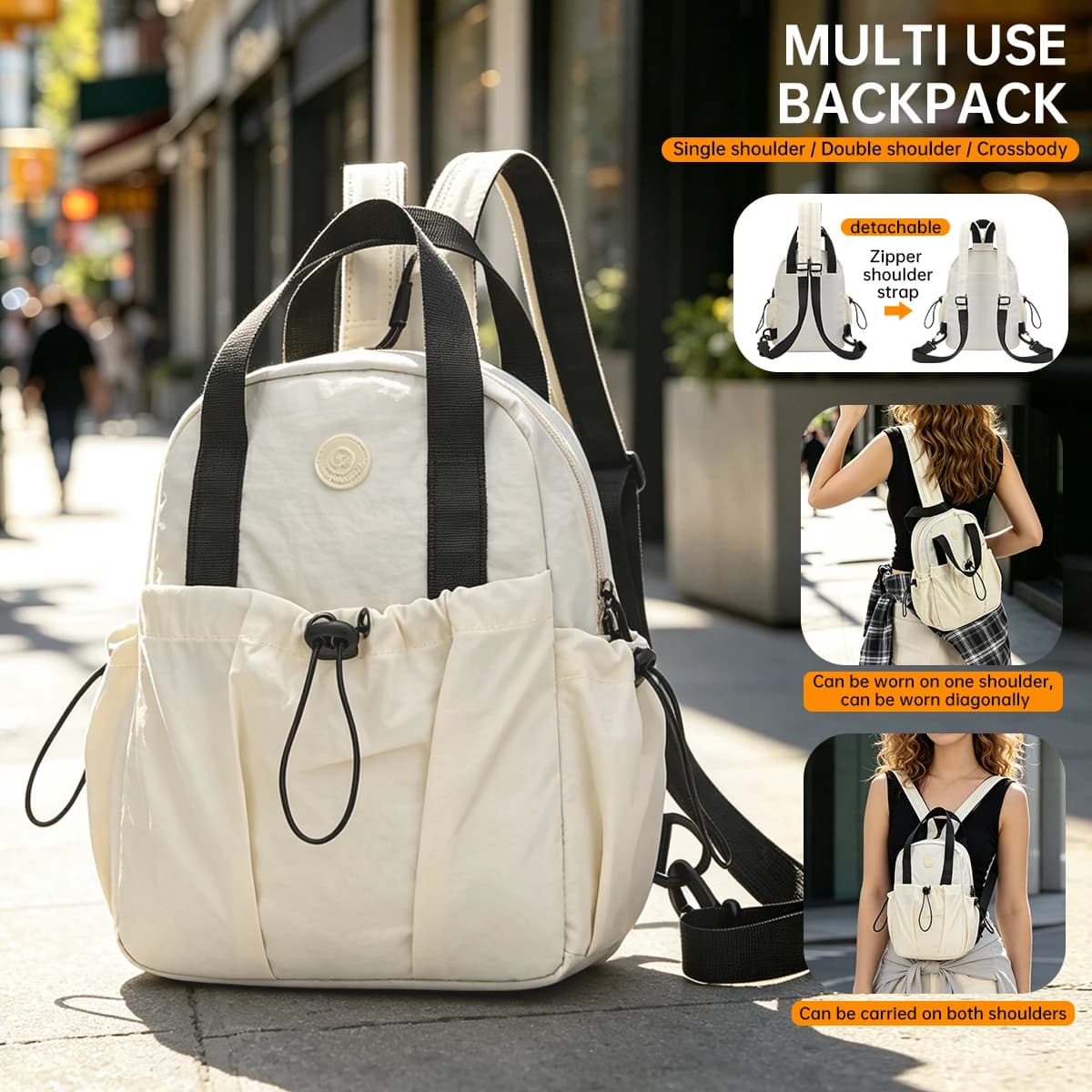 Student Chest Bag, Crossbody Bag, Women's Multi-Functional Dual-Use Outdoor Travel Bag, Lightweight, Fashionable, Versatile Backpack for Commuting