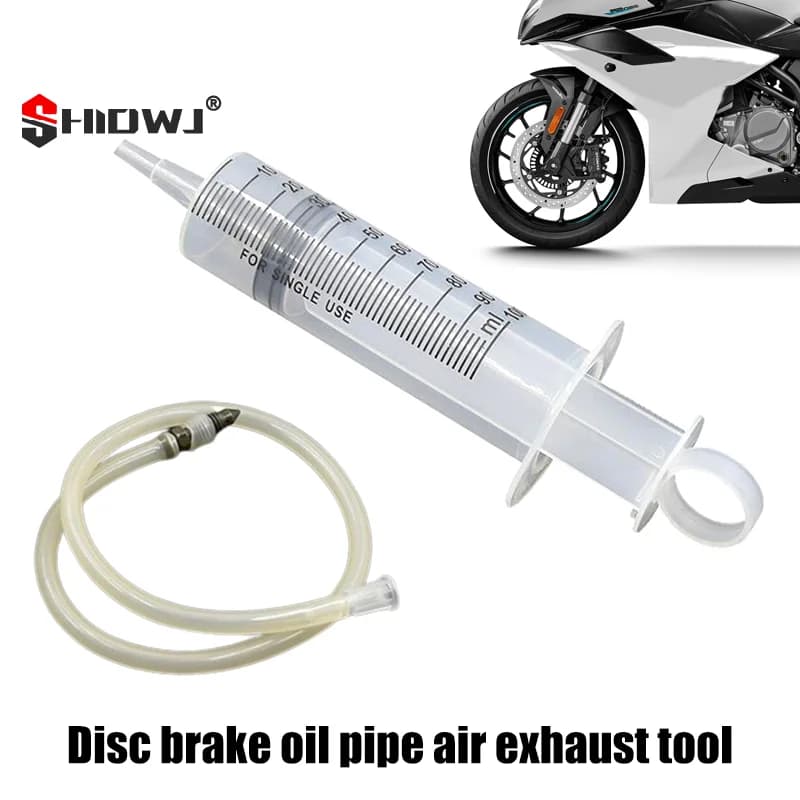 Set di strumenti per la riparazione della pinza dei freni a disco, kit di spurgo dell'aria per moto da 100 ml; Pompa freno a fluido idraulico e strumento iniettore a vuoto