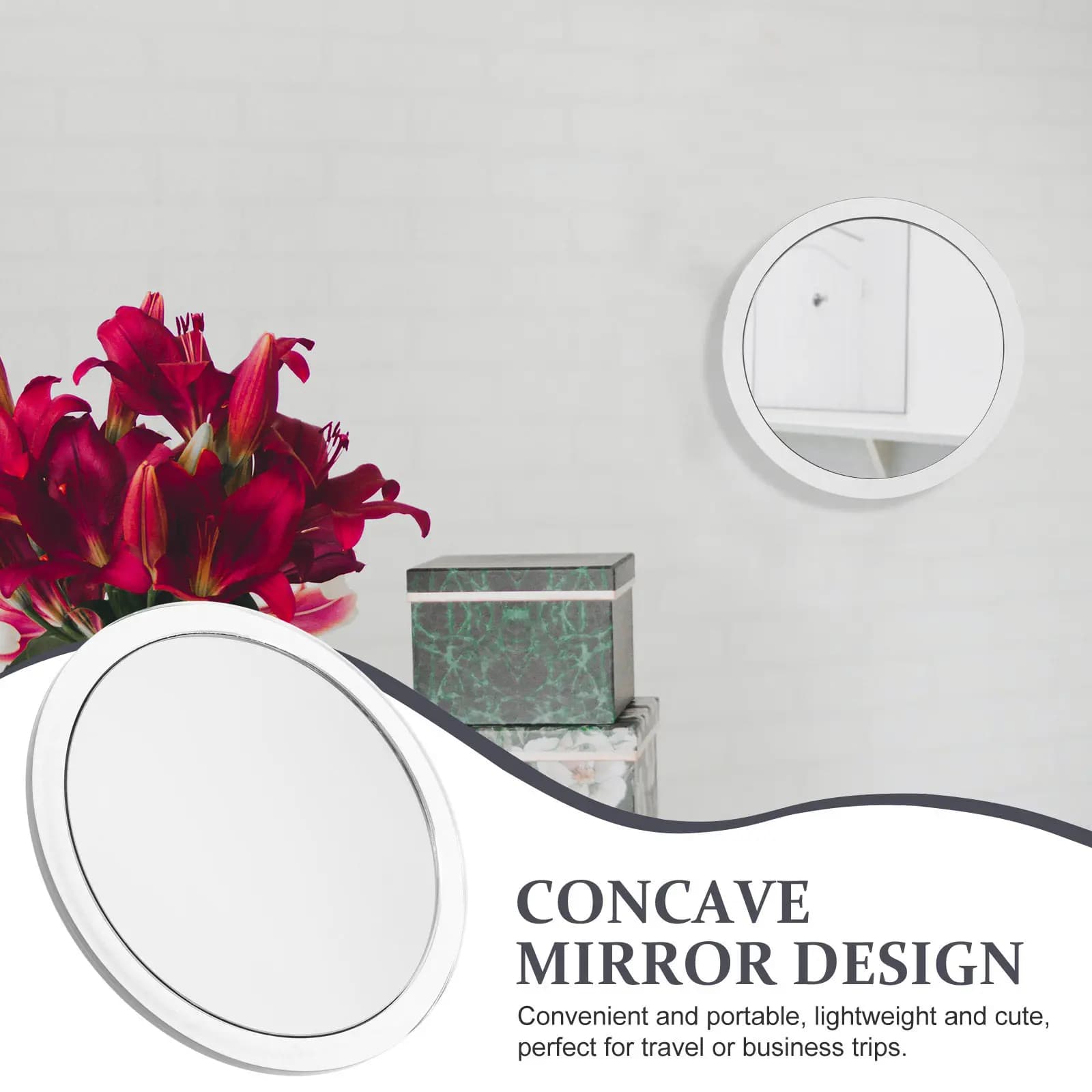Specchio Ingranditore per Trucco con Ventosa per Parete del Bagno, Specchio HD Monofacciale per Modellare le Sopracciglia e Applicare Maschere