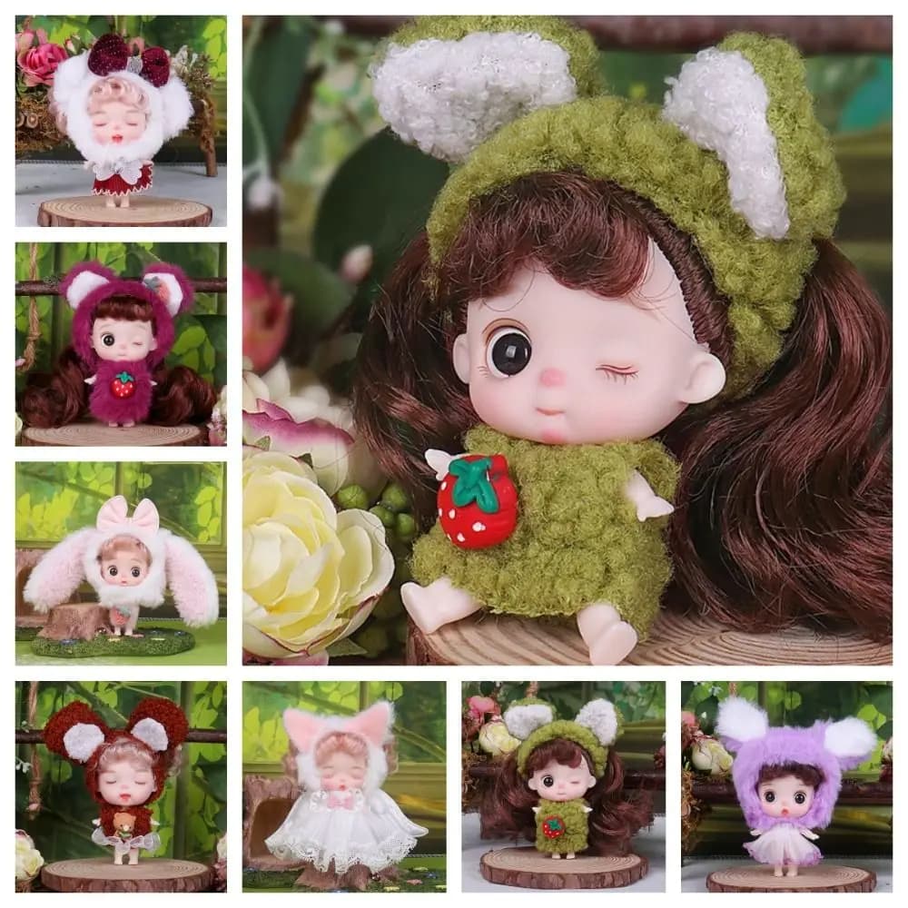 Fairy Beautiful 10cm Dress Up Safety Cute Movable Joint Rabbit Ear Baby Children