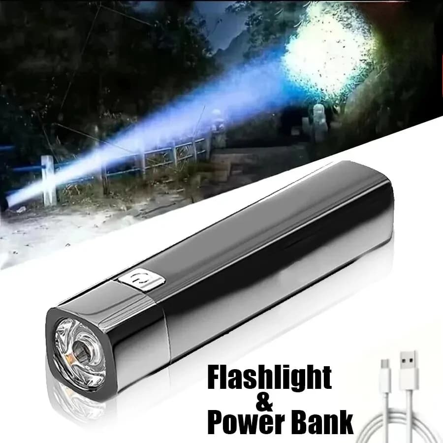 3 Portable Mode 2 IN1 Ultra Bright G3 Tactical LED Mini Flashlight Lighting External Power Bank Torch With USB Rechargeable