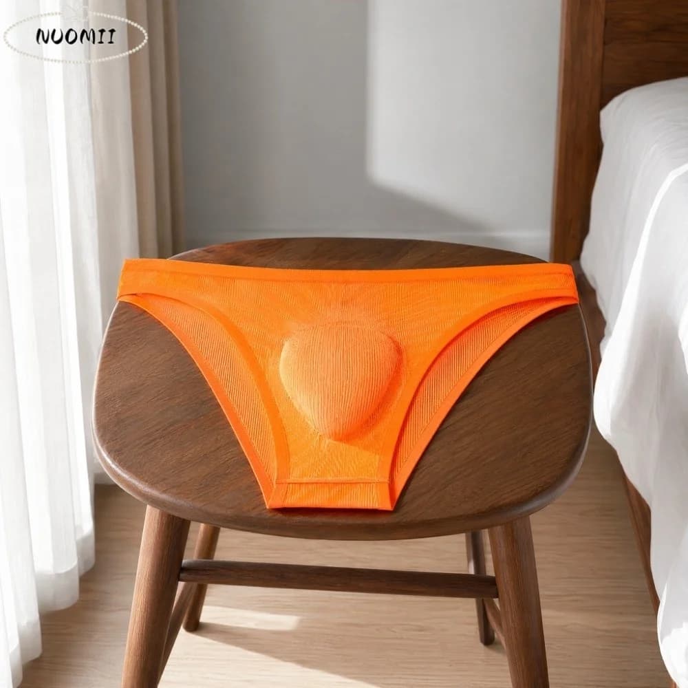 Soft Ice Silk Men's Triangle Panties Lingerie Large Size Men Thin Briefs Solid Color Breathable Underwear for Men Four Seasons