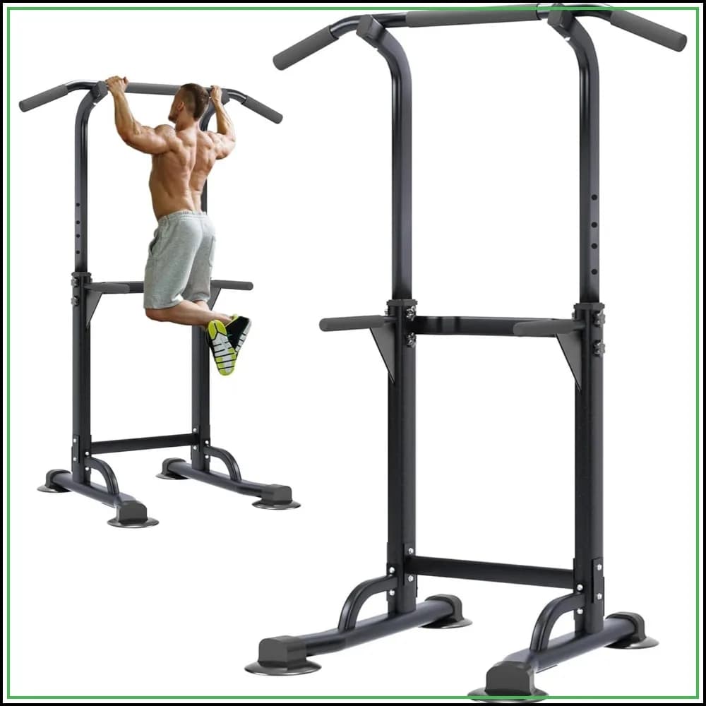 Free Standing Pull Up Bar Station, Dip Station for Home Gym, Height Adjustable Strength Training Equipment