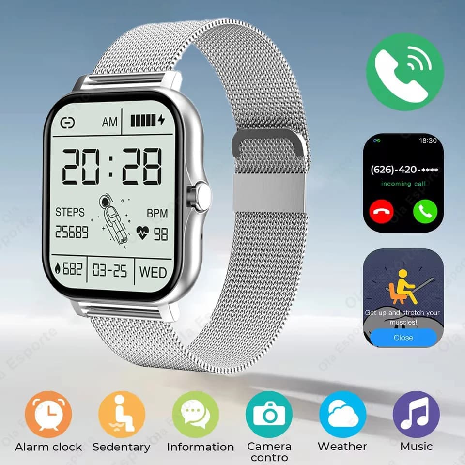 Nuovo Smartwatch Sportivo da Esterno 2026 per Uomo e Donna con Monitoraggio Frequenza Cardiaca e Sonno, Chiamate Wireless Bluetooth, Sfondi Personalizzabili - HW12