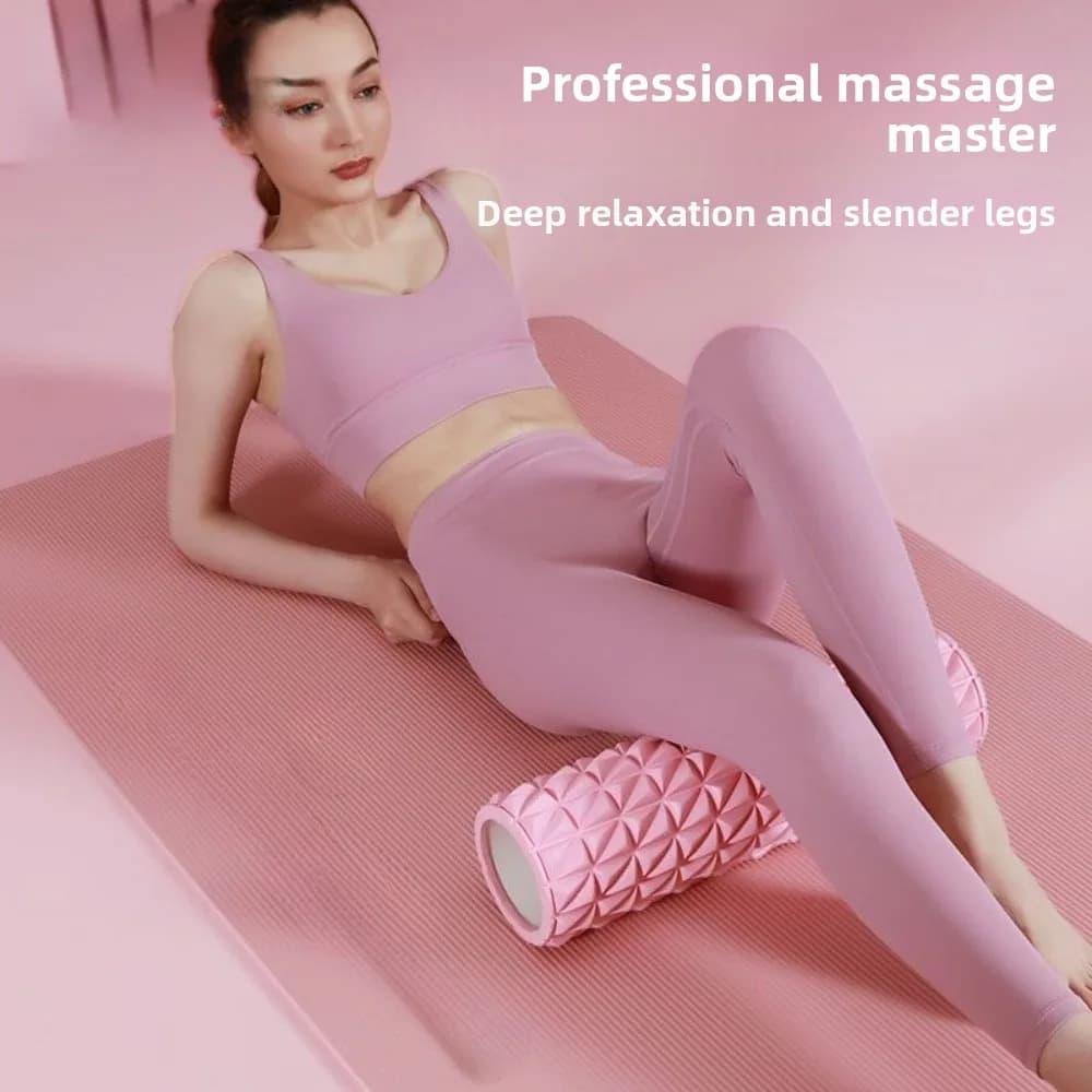 1Pc 33/45cm Hollow EVA Foam Roller 3D Diamond Texture Yoga Column Muscle Deep Tissue Massage Roller for Pilates Fitness Exercise