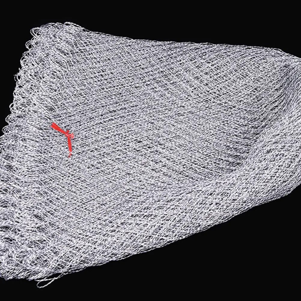 Rete da Pesca Morbida Grigio Argento con Fori Piccoli Calibro 40, Testa della Rete Spessa e Robusta per Catturare Pesci e Gamberetti, Accessori per Acquario e Pesca all'Aperto