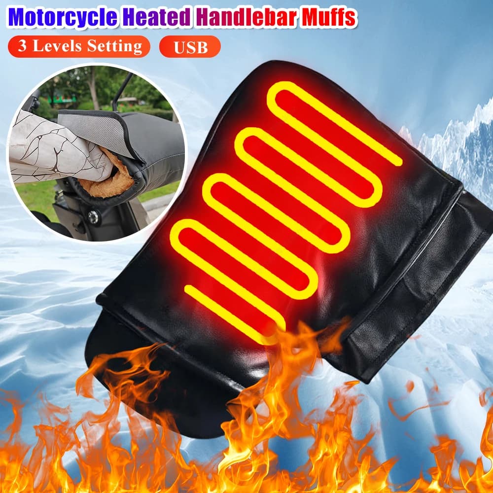 Gloves with heated grip for motorcycle Hot heaters for waterproof motorcycle 3 level set for MTB motorcycle scooter for bicycle