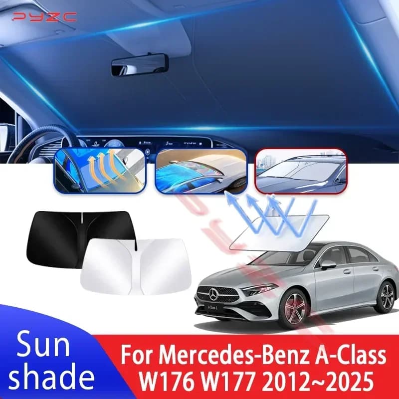 Parasole per Auto Mercedes-Benz Classe A W176 W177 2012~2025, Protezione Termica per Parabrezza Anteriore, Accessori Estivi