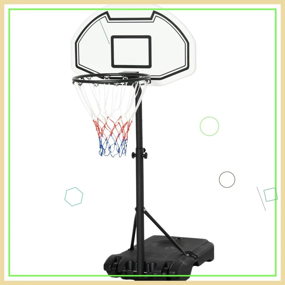 Portable Basketball Basket for Pool with Adjustable Height 3'-4', 30" Board for Family Fun Water Games