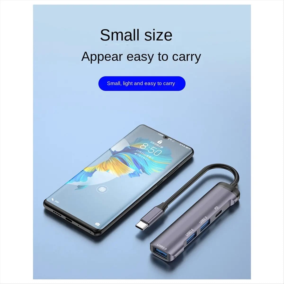 [Nuovo evento.] Hub Type-C a USB3.0 USB2.0 Adattatore PD Docking Station per computer Notebook Tablet Chiavetta USB Telefono cellulare-B