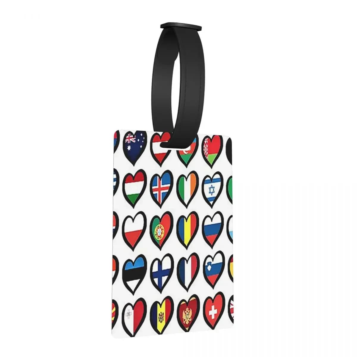 Eurovision Song Contest Bandiere Cuori ESC EBU Eurofan Etichette per bagagli Viaggio Carino Bagaglio Imbarco Tag Porta etichette ID Nome Indirizzo