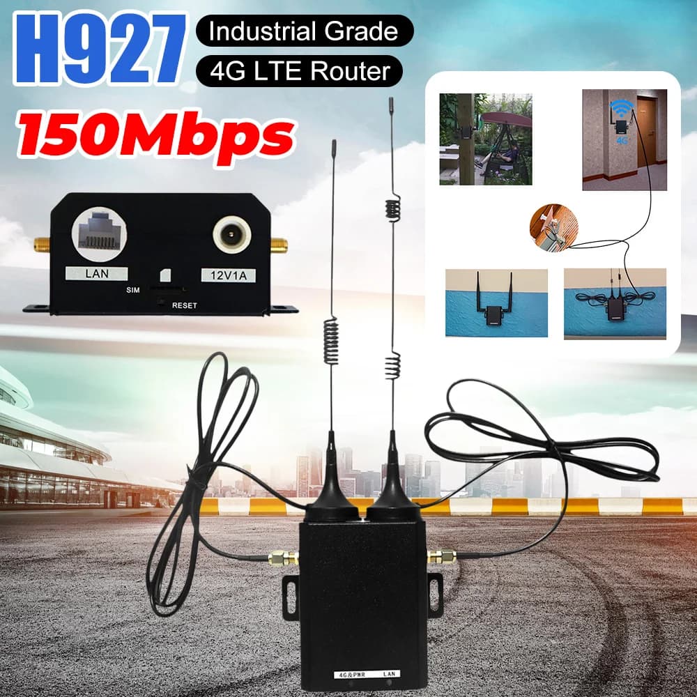 Router Wireless Industriale H927 4G WiFi 150Mbps con Antenna Esterna, Supporta 16 Utenti WiFi per Uso Esterno