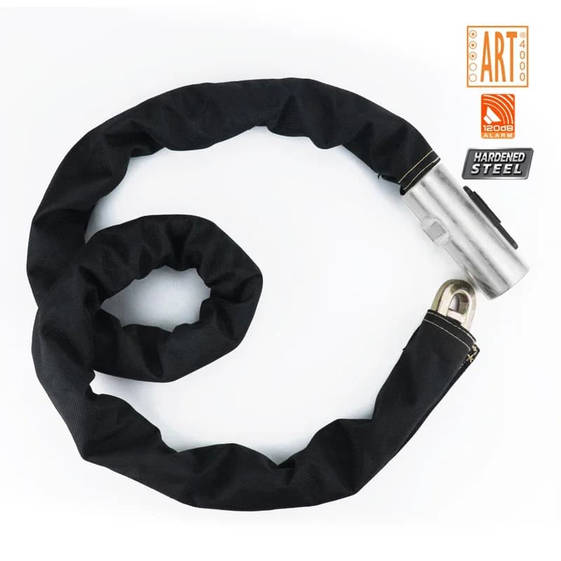 Lucchetto a Catena per Bicicletta con Allarme 120Db, Catena Rinforzata 12mm per Moto