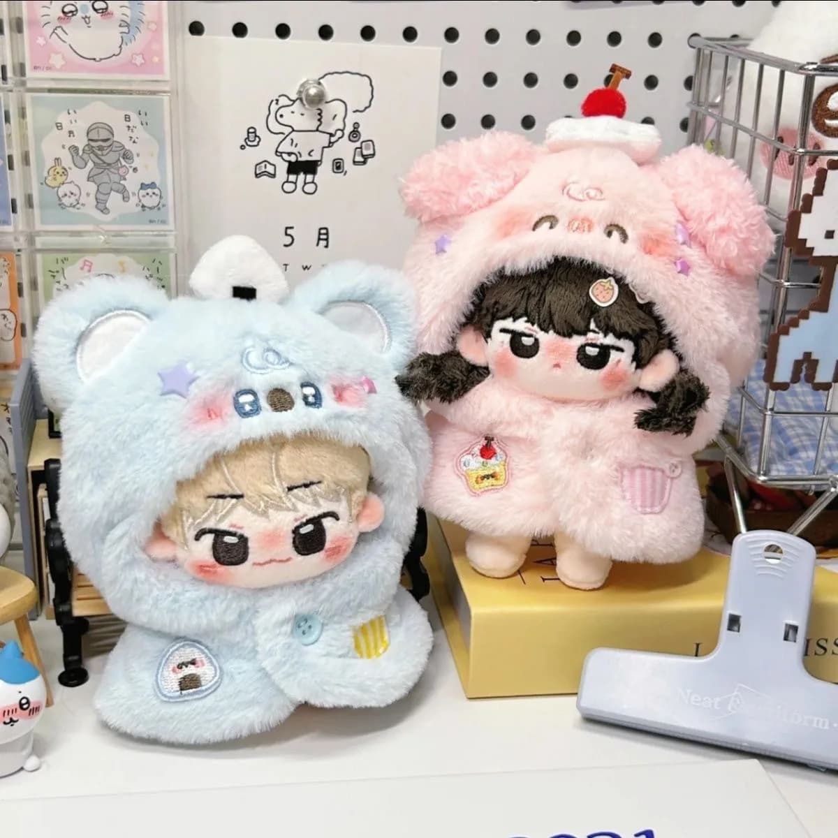 Set di Mantelle per Animali, Vestiti in Cotone per Bambole, Morbido Abito in Peluche a Tinta Unita per Maialino e Orsetto, per Esposizione, 10cm 20cm, Regali