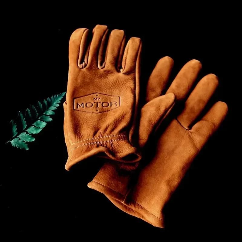 Guanti da moto in pelle di vacchetta smerigliata vintage 2025 per uomo e donna Guanti caldi antiscivolo resistenti all'usura Dirtbike Motocross