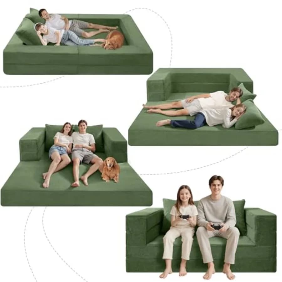 Letto gigante per cani umani Letto per cani 3 in 1 di dimensioni umane con rivestimento lavabile in pelliccia sintetica Letto pieghevole per animali domestici di grandi dimensioni con cuscino nella camera da letto