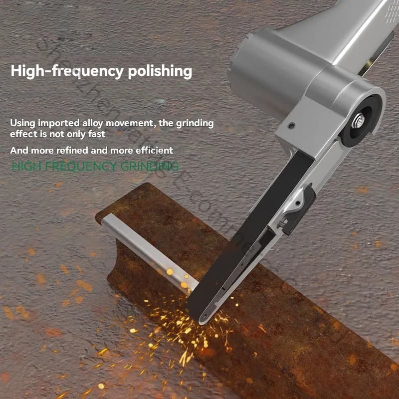 Angle Grinder 10mm Pneumatic Polishing Machine Handheld Belt Grinding Wheel, Sand Belt Machine Polishing Machine