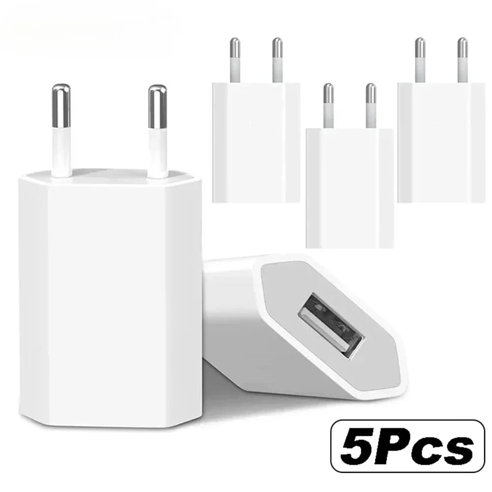 Caricabatterie universale USB a ricarica rapida 1-5 pezzi Adattatore di alimentazione a ricarica rapida con presa UE per caricabatterie per telefoni cellulari iPhone Samsung Xiaomi
