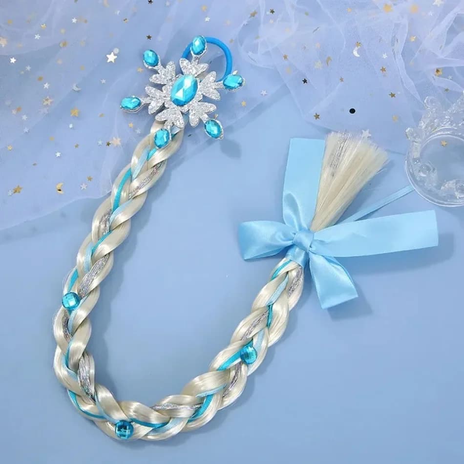 Ragazze fiocco di neve fiocco per capelli bambini arcobaleno cravatta per capelli accessori per principessa bambino fiocco di neve elastici accessori per bambini fasce per capelli treccia