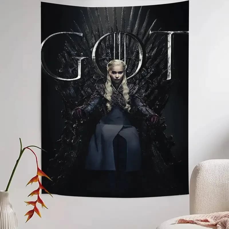 VIKAMA Tappezzeria a tema Game Of Thrones con Trono di Ferro, decorazione da parete in stile gotico nero per camere da letto e corridoi di residenze