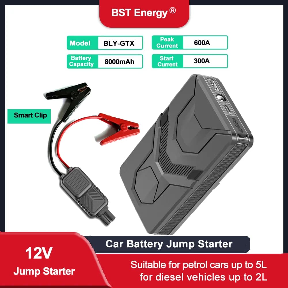 Batteria per auto Avviamento 600A 400A Accumulatori e caricabatterie di riserva 8000mAh 6000mAh Avviatore di emergenza 12V Batteria per auto portatile Booster per veicoli diesel a benzina