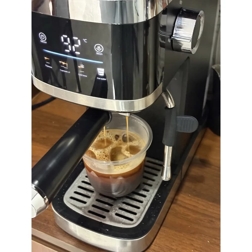Espresso Coffee Machine, 20Bar Pressure, Touch Screen, 1L Water Tank, 135°C Steam Frother, Home Office Coffee Maker, VDE Plug