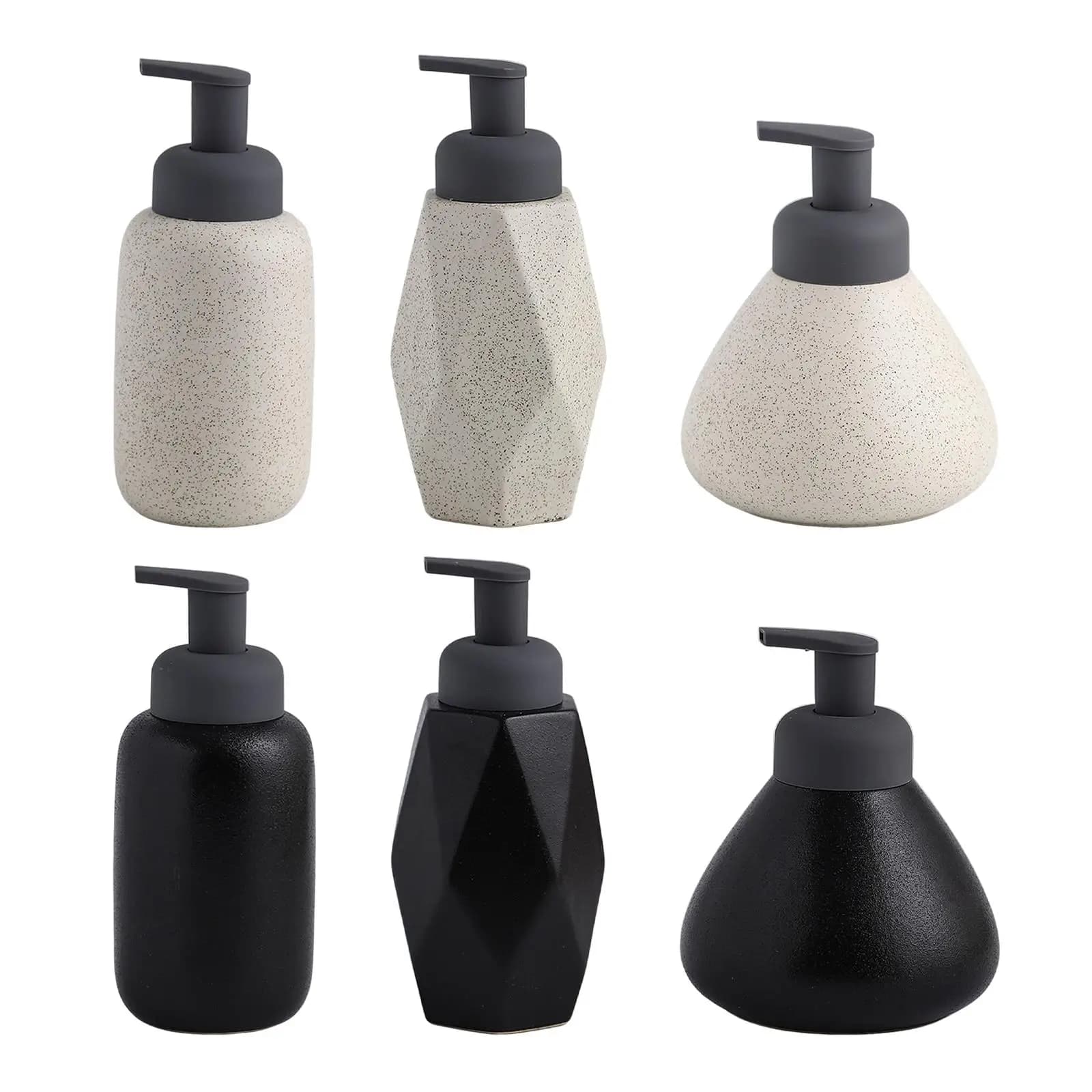 1 pk Dispenser liquid soap empty ceramic container manual reusable for hand washing for lotion for Shampoo for Hotel bathroom support