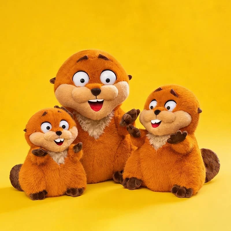 Peluche di castoro Kawaii da 23/28/38 cm, morbidi giocattoli di peluche a forma di animale dei cartoni animati, simulazione di castoro, decorazioni per la casa, regali