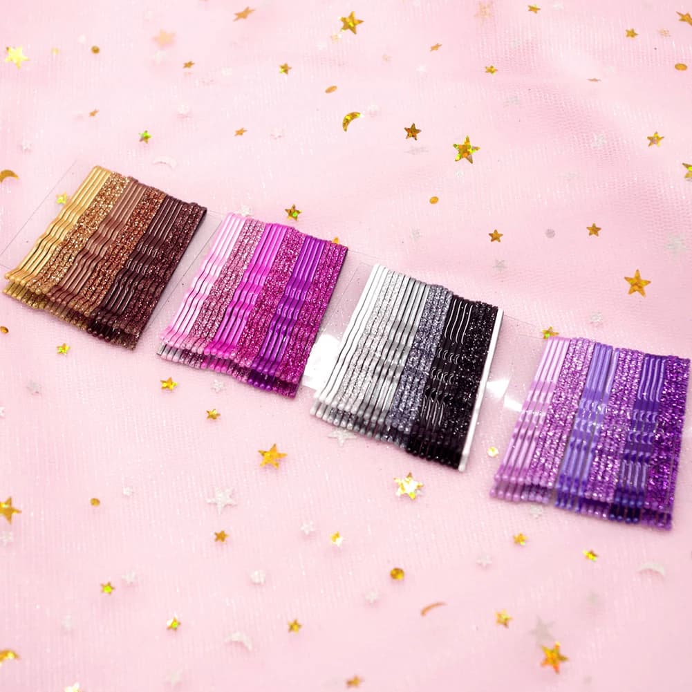 Hot 24Pcs/Set Hair Clip Lady Bobby Pins Colorful Hairpins For Women Invisible Wave Hairgrip Barrette Hair Clips Accessories
