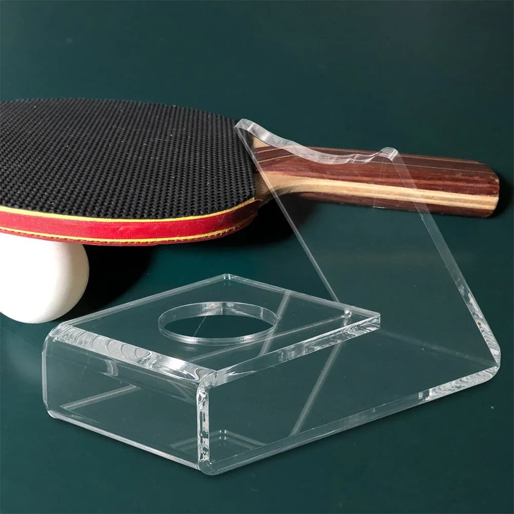 Supporto per racchette da ping pong in acrilico trasparente, 2 pezzi, espositore trasparente per racchette, base per racchette per casa, negozio, vetrina, organizer