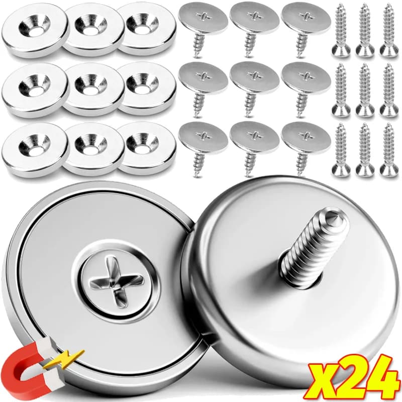 Forti fermagli magnetici per porta dell'armadio, fermagli magnetici con viti, guarnizione per armadio, chiusura a scatto per porta dei mobili, chiusure nascoste