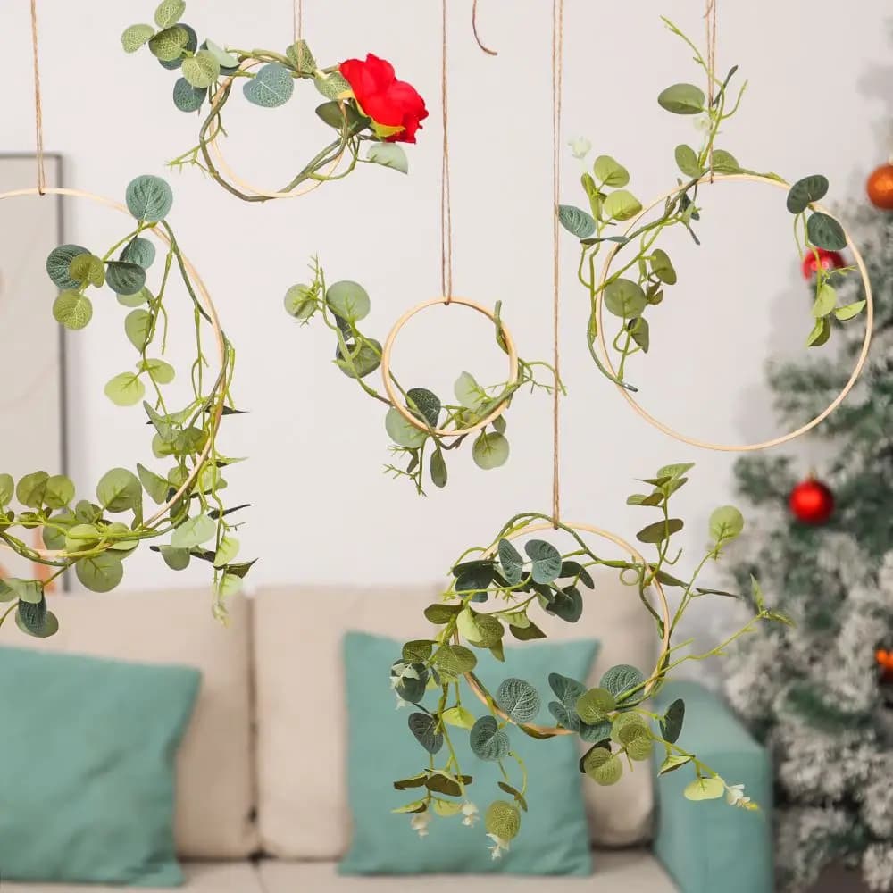 10Pcs Crafts DIY Round Dream Catcher Bamboo Hoop Floral Hoop Bamboo Ring