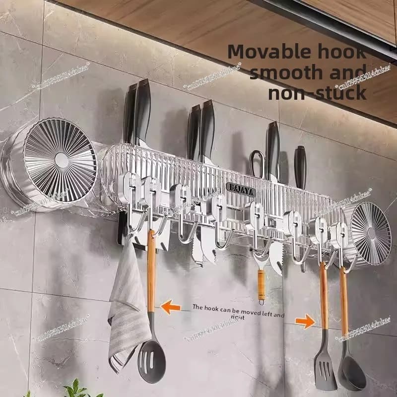 Portautensili a Gancio a Ventosa, Senza Foratura, da Parete per Cucina, Multifunzionale, per Spatole e Utensili, Organizzatore a Gancio