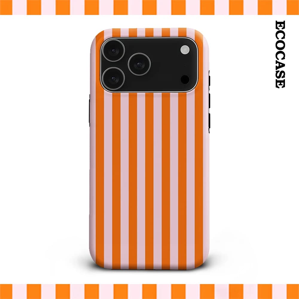 Custodia per telefono Must-Haves per IPhone17 con strisce arancioni e rosa audace per IPhone 17 16 15 14 13 12 11 Pro Max Plus Cover posteriore a doppio strato