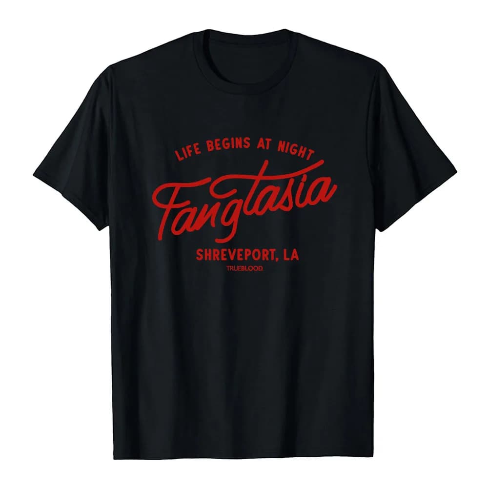 True Blood Fangtasia Club Tee T-shirt estiva da uomo in cotone a maniche corte Casual O-neck Fashion Graphic Merch Unisex Streetwear Top