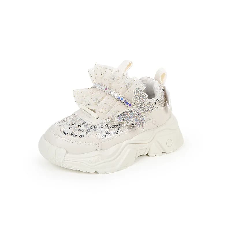 Nuove Sneakers Primaverili e Autunnali 2026 per Ragazze, Scarpe da Corsa Principessa con Farfalla di Cristallo e Suola Morbida Antiscivolo