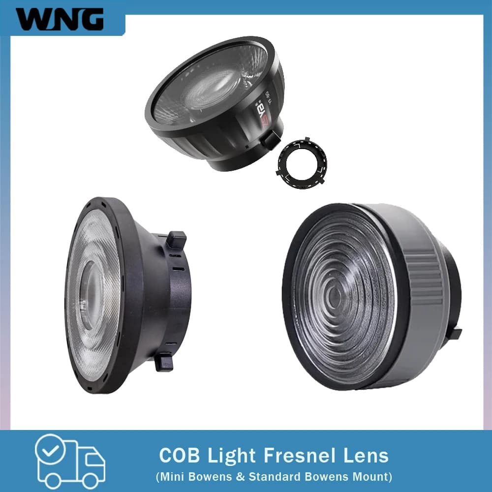 Fresnel Lens 15-55 Degree Adjustable Focus Adapter for Bowens Mount LED Studio Light, Photography Video Accessories