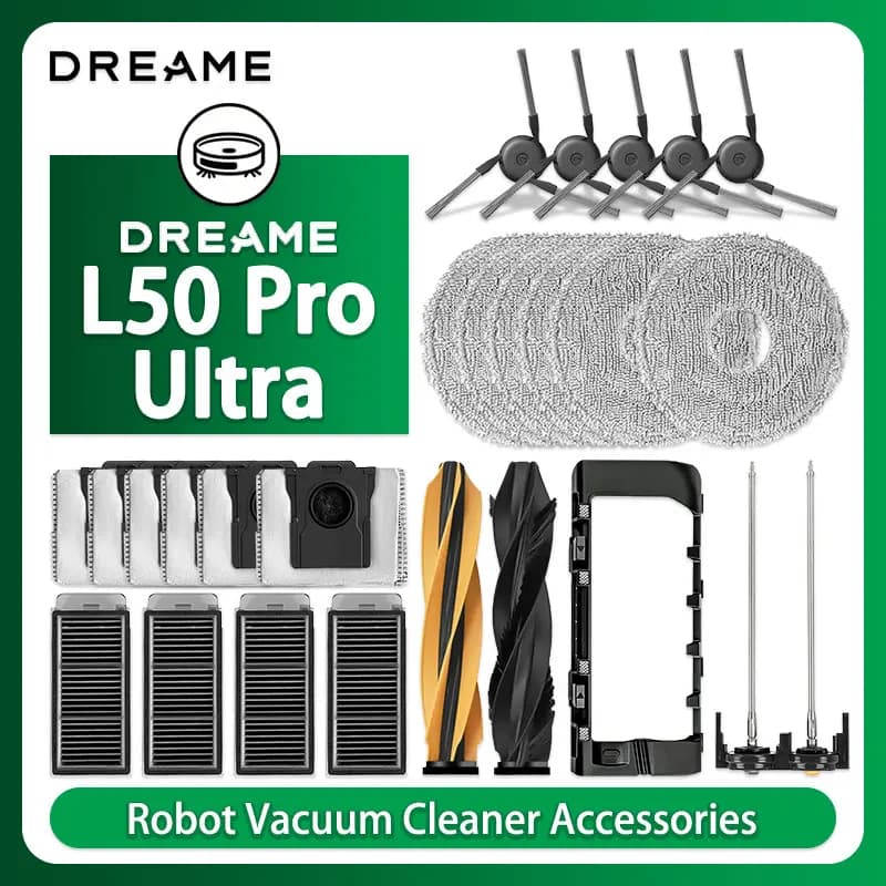 Dreame L50 Ultra / L50 Pro Ultra Vacuum Cleaner Accessories Main Side Brush HEPA Filter Mop Cloths Dust Bag Replacement Spare
