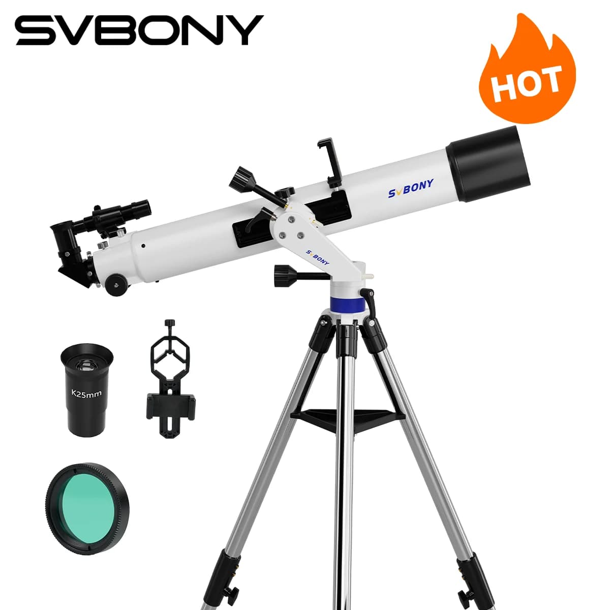 Svbony SV520 Set telescopio astronomico rifrattore da 90 mm per adulti e principianti Fotografia professionale per osservare la luna
