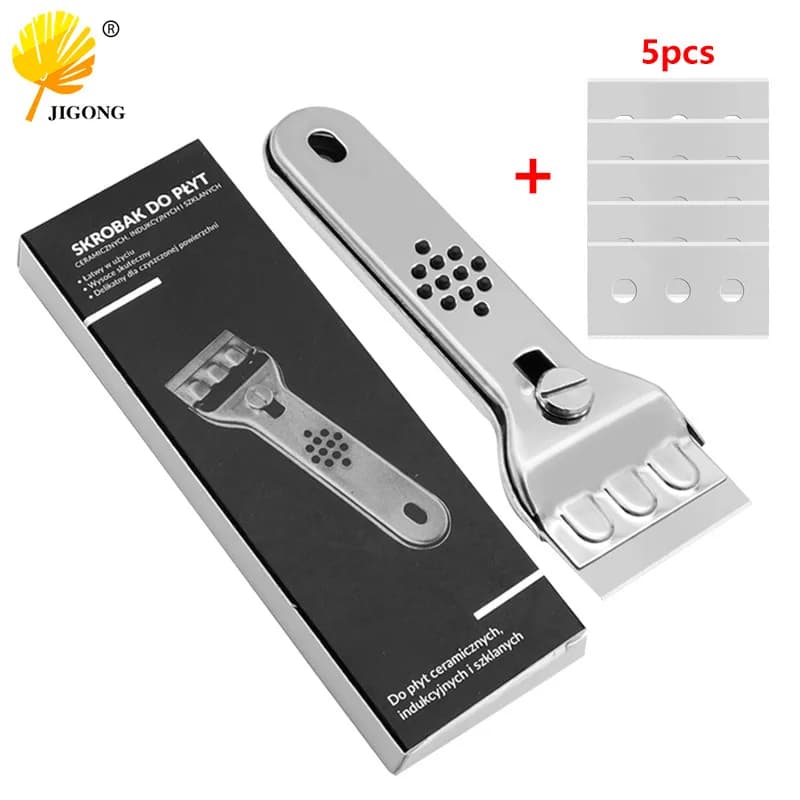 Stainless steel cleaning spatula, knife for scraping kitchen floor tiles, portable tool for cleaning foaming and grinding