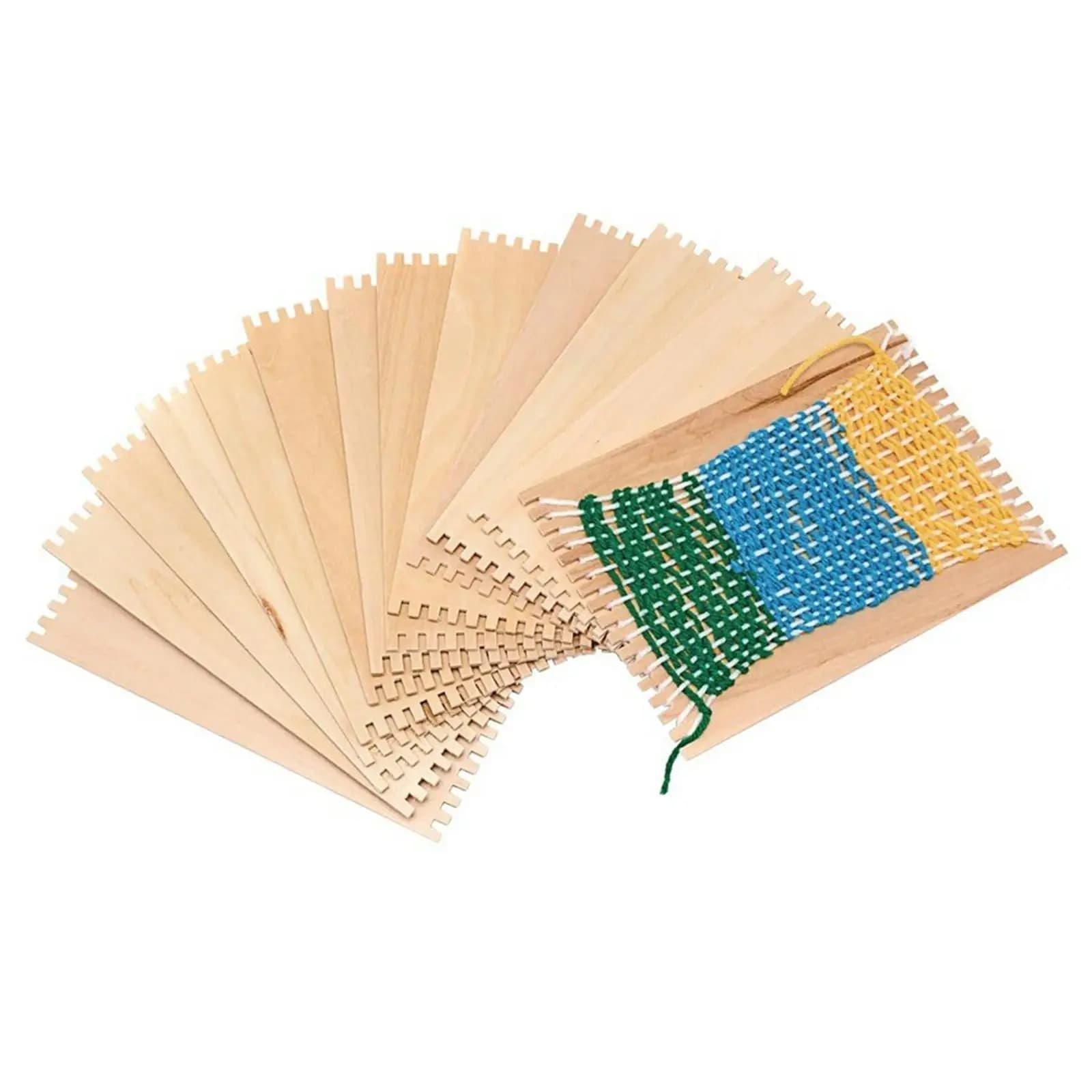 Wooden Loom Frame Mini Weaving Kit for Handmade Chunky Blankets Knitting Weaving Tools for Children