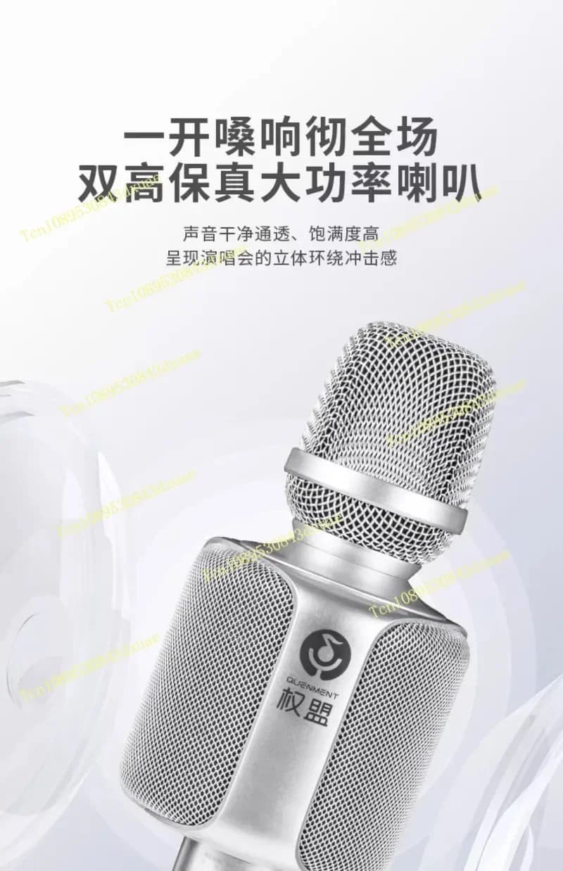 Microfono audio macchina all-in-one con microfono con scheda audio integrato, ricevitore per telefono cellulare wireless Bluetooth Karaoke