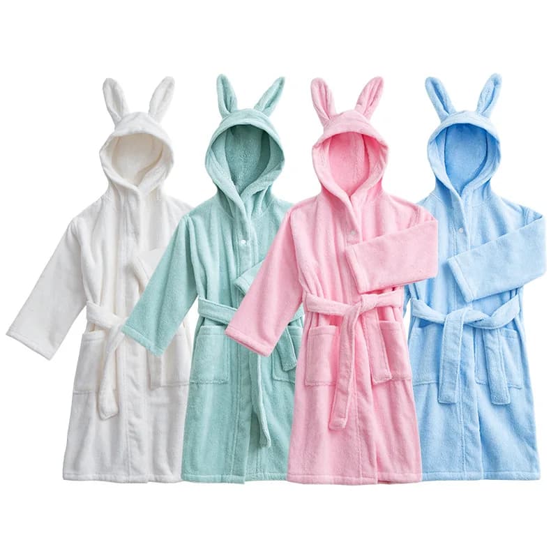 2025 Nuovi Capretti Del Fumetto Veste Degli Indumenti Da Notte Della Ragazza del Ragazzo Puro Cotone Asciugamano Con Cappuccio Kimono Accappatoio Morbido Assorbimento D'acqua Homewear Camicia Da Notte