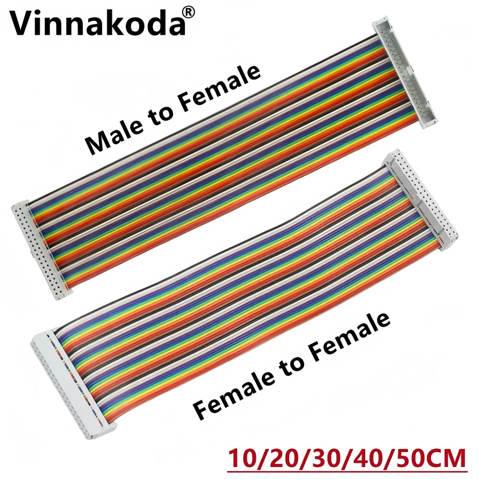 Cavo adattatore GPIO da 40 pin 20/30/40CM Cavo GPIO da maschio a femmina Cavo arcobaleno da 2x20 pin femmina a femmina per Raspberry Pi 4 3B 3B +
