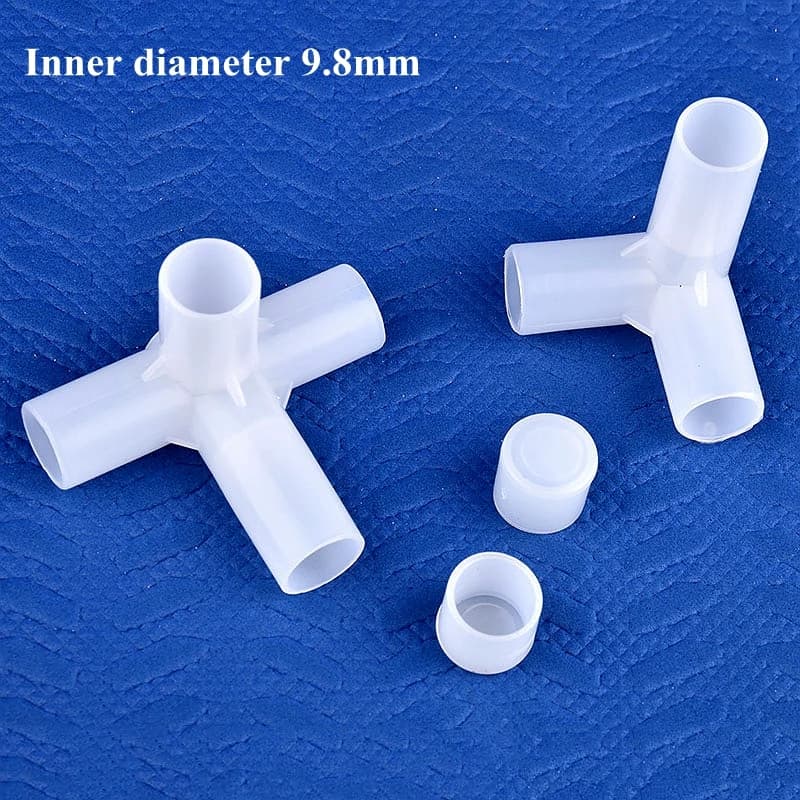 2-30 pezzi diametro interno 9,8 mm connettore di supporto per piante Tee adattatore per tubo congiunto a quattro vie raccordi per guardaroba scaffale cortile fai da te e decorazioni da giardino