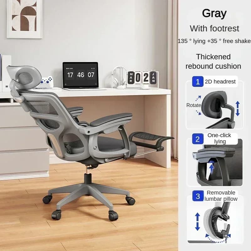Sedia singola in legno, comoda, da ufficio, da gaming, girevole, ergonomica, speciale per computer, sedia da gamer, arredamento